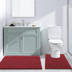 Arotive Luxury Chenille Bathroom Rug Mat, Extra Soft Thick Absorbent Shaggy Bath Rugs, Non-Slip Machine Wash Dry, Plush Bath Mats for Bathroom, Shower and Tub, 54x24, Red