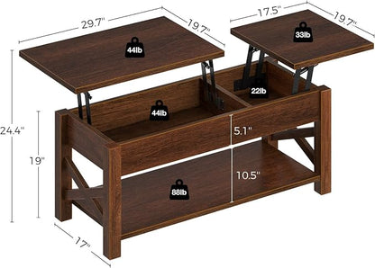 Rolanstar Coffee Table, 47.2" Lift Top - Image 3