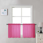 Chyhomenyc Sheer Hot Pink Tier Curtains 24 Inch Length Set, Small Window by Chyhomenyc