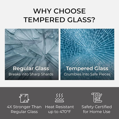 Fab Glass and Mirror Tempered Glass Table Top 42x72 Inch Rectangle 1/4" Thick Clear Furniture Protector with Flat Polish Edge Eased Corners for Coffee Dining Tables Desks