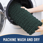 Arotive Luxury Chenille Bathroom Rug Mat, Extra Soft Thick Absorbent Shaggy Bath Rugs, Non-Slip Machine Wash Dry, Plush Bath Mats for Bathroom, Shower and Tub, 47x20, Dark Green
