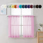 Chyhomenyc Pink Curtains Over Sink 36 Inch Length 2 Panels, Light Filtering by Chyhomenyc