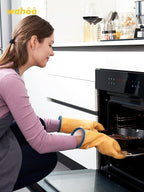 LANON Protection Wahoo Liquid Silicone Smoker Oven Gloves, Food-Contact Grade, Heat Resistant Gloves for Cooking, Grilling, Baking, Yellow, XXL/11