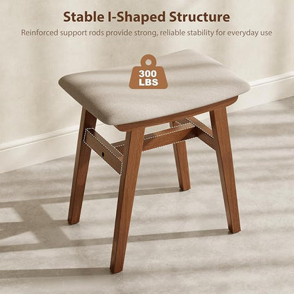 Muwuele Solid Wood Vanity Stool, Compact Makeup Chair - Image 6