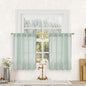 Short Linen Window Curtains 30 Inches Long 2 Panels 34 x 30 Inch | Light Sage by LAMIT