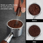 51mm Espresso Tamper Set: Espresso Accessories Kit with Adjustable Spring-Loaded Tamper, Stainless Steel WDT Tool and Magnetic Dosing Funnel for 51 mm Portafilters