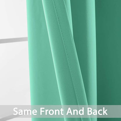 Yakamok Room Darkening Curtains 52x63 inch Length Turquoise-Living Room | 2 - Image 6