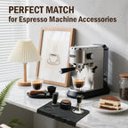 Jopgeey Espresso Tamping Mat, Coffee Tamper Mat for Espresso Machine, 10.4"x7.4" Food Grade Silicone Pad for Barista Acceessories, Waterproof Heat Resistant Tamp Station for Counter (Black)