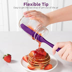U-Taste Skinny Silicone Jar Spatula: 600ºF Heat-Resistant Food-Grade 10in Long Narrow Sourdough Stirring Stick, Seamless Flexible Peanut Butter Spreader for Scraping Icing Bread Cream, Jam (Purple)