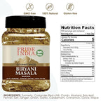 Pride Of India - PACK of 6 - Indian Biryani Masala Seasoning Spice - 7 oz. Medium Dual Sifter Jar - Easy to Use - Ideal for Layered Vegetable and Meat Pilaf – Suitable for Vegetarians & Vegans