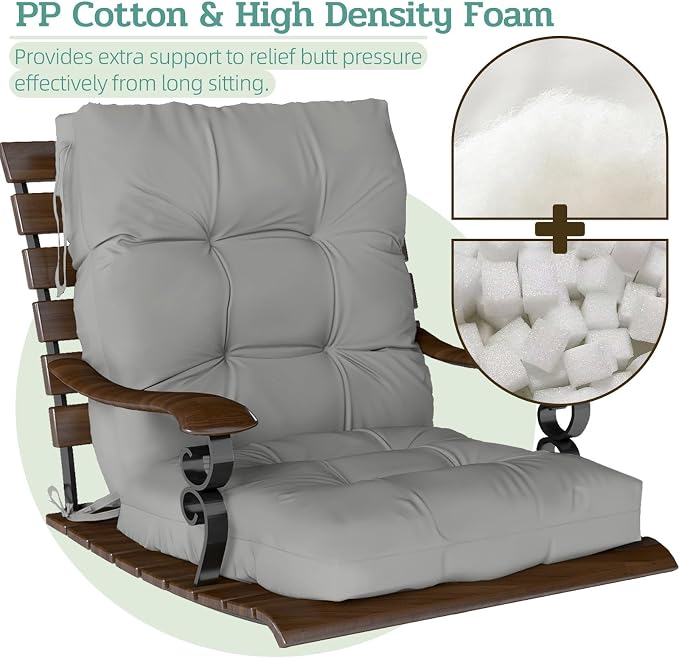 Outdoor Chair Cushions Set of 2, High Back Soft Seat Pad - Image 4