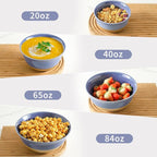 Hasense Porcelain Mixing Bowls Set, Large Serving Dishes for Entertaining, 2.1/1.5/1.0/0.5 Qt Nesting Serving Bowls for Cooking Salad Baking Popcorn, Dishwasher Microwave Safe, Set of 4, Purple