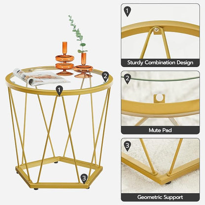 HOOBRO Small Coffee Table Set of 2, Round Coffee End Table - Image 8