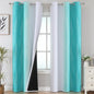 Teal and Grayish White Ombre Blackout Curtains by ESTELARTEXTILER