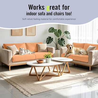 8Pcs Outdoor Cushion Covers, Stretch Patio Furniture Couch Chair Slipcovers | - Image 7