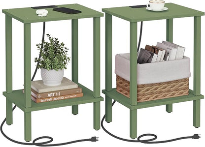 TUTOTAK End Table with Charging Station, Small Side Table with Outlets by ChoosetutotakFurnitureBuildYourCozyHome
