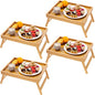 Fibogollo 4 Pack Bamboo Bed Tray Table by Fibogollo