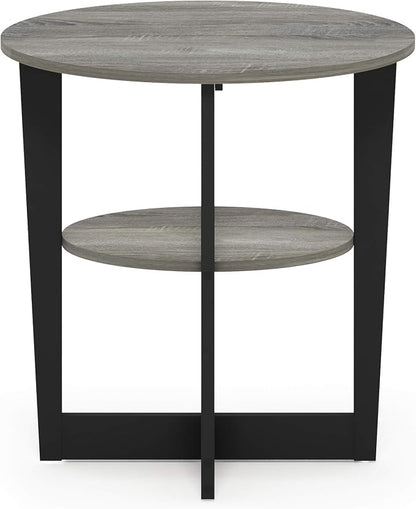 Furinno JAYA Side Table, 2-Tier Round Modern End Table - Image 7