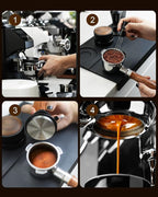 51mm Bottomless Portafilter 3 Ears Compatible with Delonghi Dedica EC680/EC685/EC885 and SMEG, EUPA Espresso Machines, Espresso Naked Bottomless Portafilter with Puck Screen and 18g Filter Basket-Wood