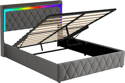Modern Multi-Color LED Light Full Bed Frame - Image 9