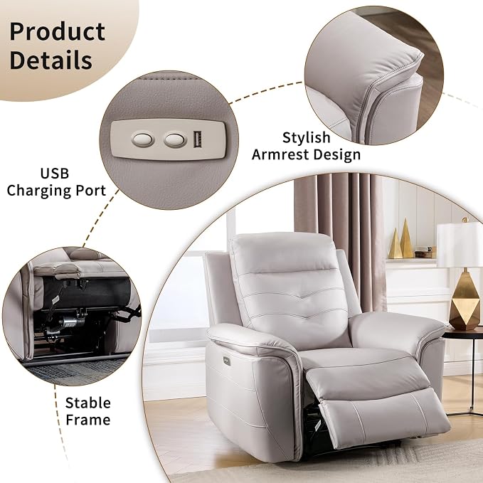 ANJ 3-Piece Faux Leather Power Recliner Sofa Set - Image 4