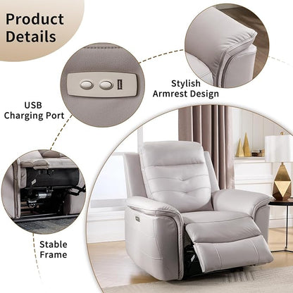 ANJ Power Oversized Reclining Sofa Couch, Breathable Faux Leather 3-Seater - Image 4