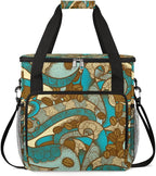 Vintage Boho Coffee Bean Maker Carring Bag Travel Carrying Storage Tote Compatible with Keurig K-Mini or Plus Portable Single Serve Brewer Case Pockets for K-cup Pods