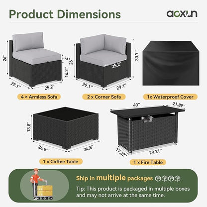 Aoxun 8 Piece Patio Furniture Set - Image 9