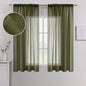 MIULEE Olive Green Linen Textured Semi-Sheer Curtains 54W×63L 2 Panels | Semi by MIULEE