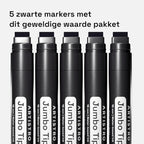 ARTISTRO 5 Black Acrylic Paint Pens, Acrylic Paint Markers Jumbo Tip, Fabric Markers for Textile, Canvas, Rock, Glass, Wood, Paper, DYI, Pens for Kids and Adults