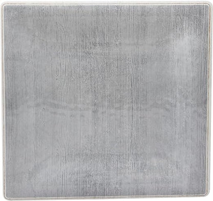 Carlisle FoodService Products Grove Reusable Plastic Plate Square Plate with Rim for Home and Restaurant, Melamine, 10.5 Inches, Smoke, (Pack of 12)