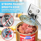 Commercial Can Opener,Stainless Steel Heavy Duty Hand Crank Can Openers with Comfortable Extra-long Handles,Ergonomic Design,Black