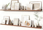 Fun Memories Picture Ledge Shelves Set of 2, 55 Inch Rustic Wall Mounted by FunMemories