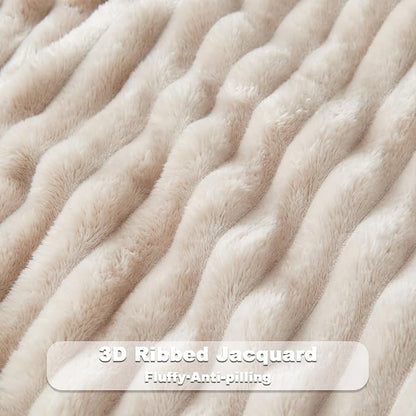 NEWCOSPLAY Fleece Ribbed Cozy Queen Blanket - Image 5