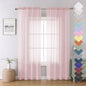 Blush Pink Sheer Curtains 84 Inches Long 2 Panels Set, Light Filtering Window by Lecloud