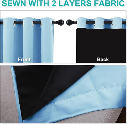 NICETOWN 100% Blackout Curtains 84 inches Long, 52 inches Wide, Pair of Energy - Image 5