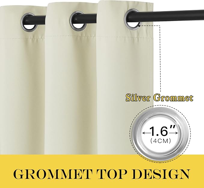 NICETOWN Blackout Patio Door Curtain Extra Wide and Long, Grommet Solid Room - Image 3
