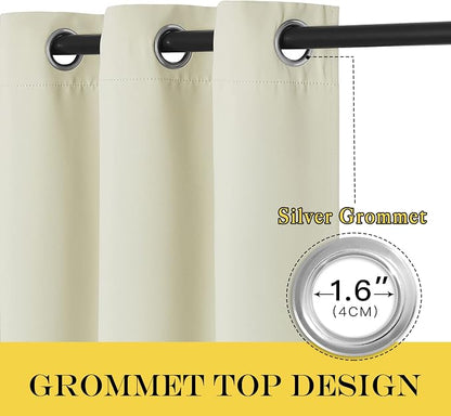 NICETOWN Beige Blackout Sliding Door Curtains - Image 2