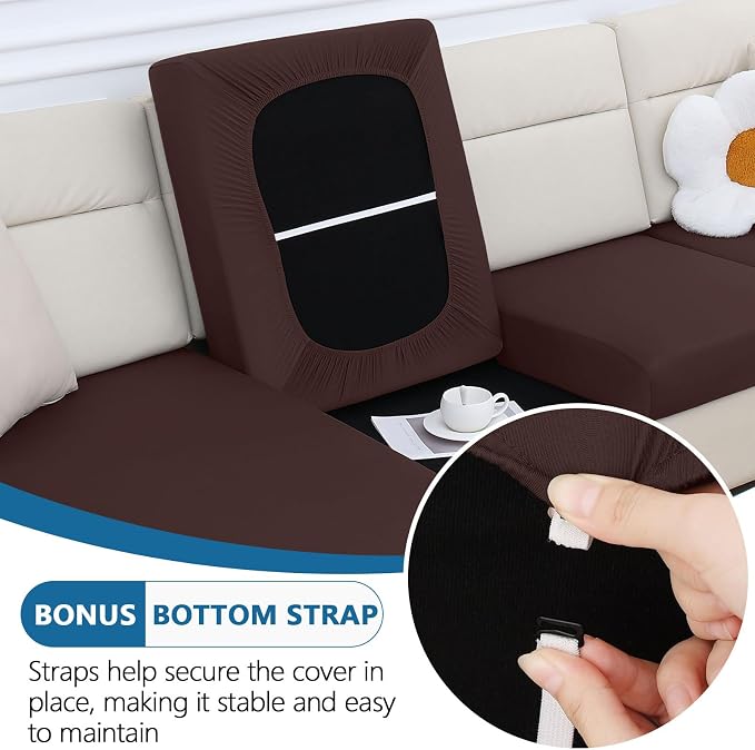 Milk Silk Couch Cushion Covers, Sofa Covers Washable - Image 4