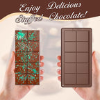 Chocolate Bar Mold 2 Pack, Non-Stick Deep Dubai Chocolate Bar Molds, Silicone, Rectangular Prism, Chocolate Color
