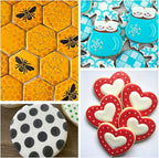6x6in Cookie Stencils for Royal Icing Cookies Sugar Cookie, 16 Pcs Reusable Plastic Biscuit Cake Stencils with Checkered Buffalo Plaid Star Dots Shape for Airbrush Baking Craft Drawing DIY Art Decor