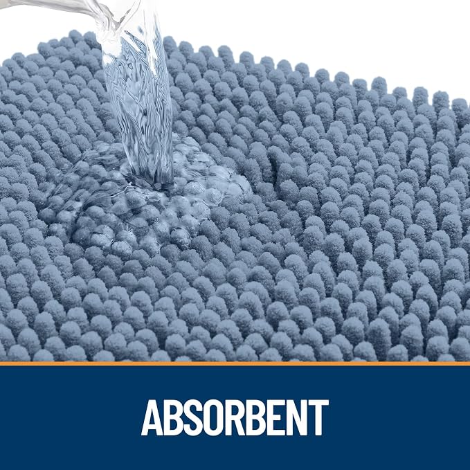 OLANLY Dog Door Mat for Muddy Paws 32x20, Paw Print Design Chenille Mud Mat | - Image 3