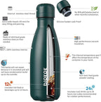 BJPKPK 12oz Small Insulated Water Bottles Stainless Steel Water Bottle for Travel,Army Green