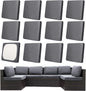 12Pcs Patio Cushion Covers, Outdoor Stretch Cushion Covers, Washable | Stretch by Unknown