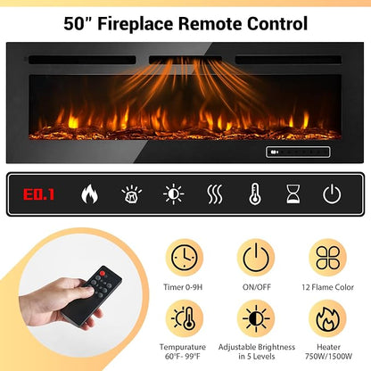 MXV 80" Fireplace TV Stand, Modern Entertainment Center - Image 4