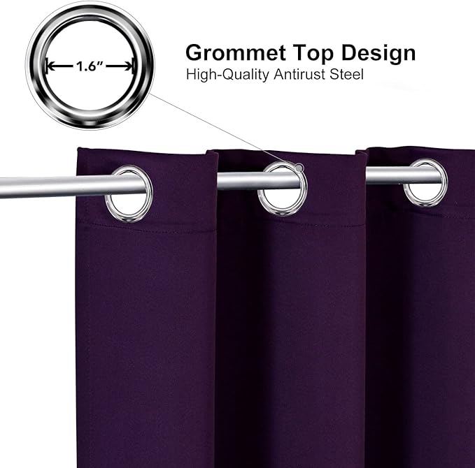 ChrisDowa Blackout Curtains for Bedroom and Living Room 84 Inches Long | 2 - Image 2