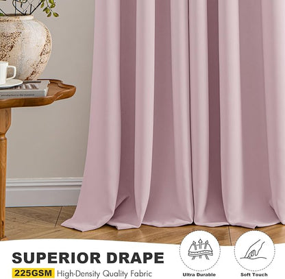 MIULEE Blackout Curtains for Bedroom 2 Panels 40 x 45 Inch Long Blush Pink | - Image 5