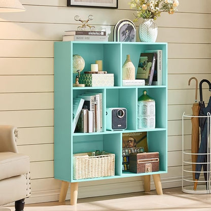 LEYAOYAO 7 Cube Bookshelf 3-Tier Bookcase - Image 3