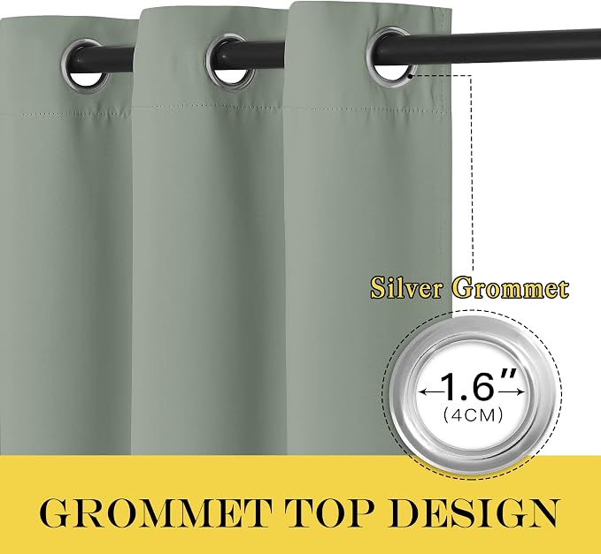 NICETOWN Sage Green Blackout Curtains & Drapes - Image 2