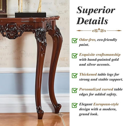 Vintage French Console Table, Wood Entryway Table - Image 5